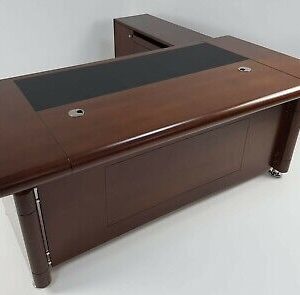 Executive Office Desk with Integrated Cable Management